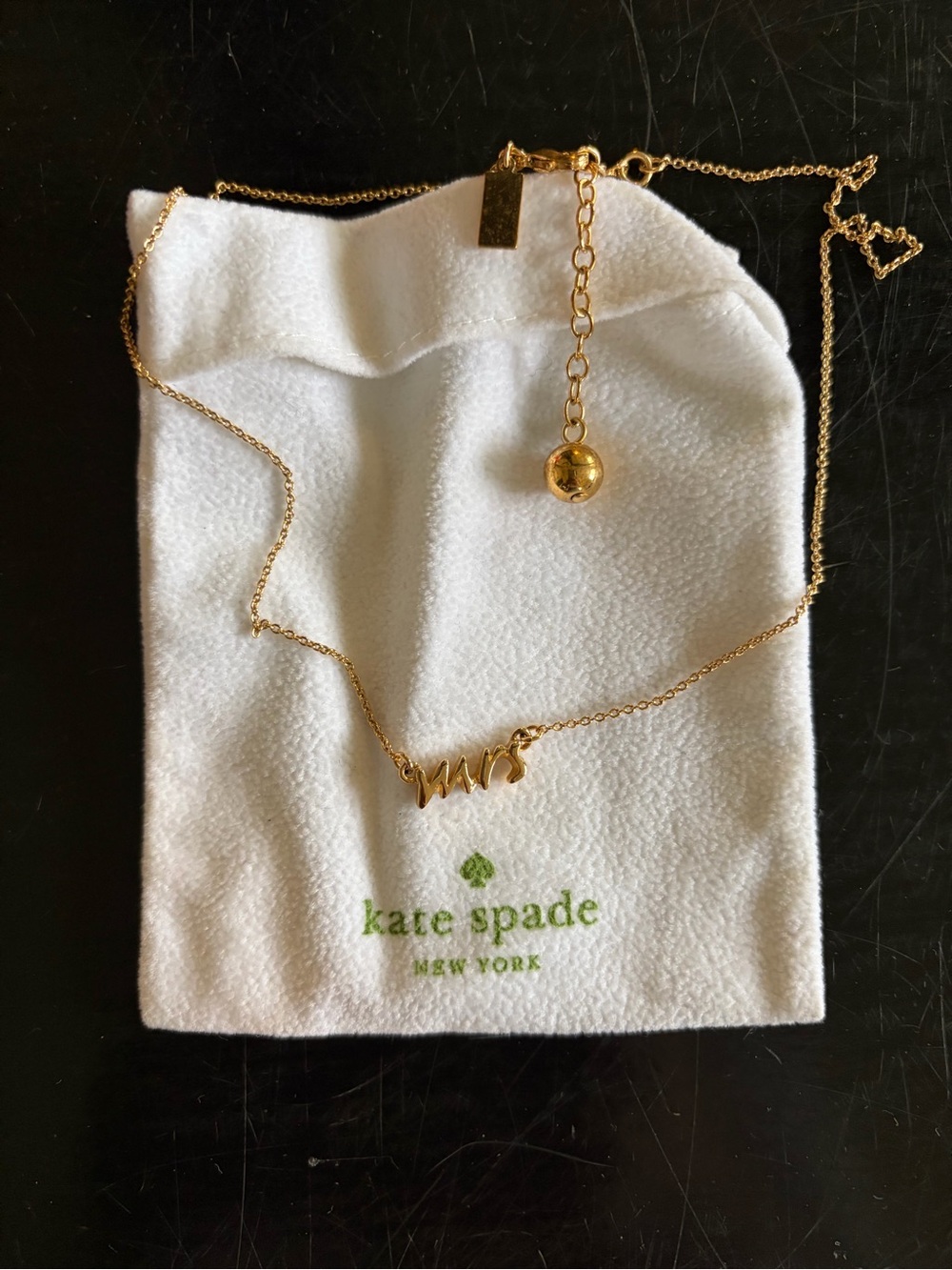 Kate Spade Gold 'Mrs' Script Necklace